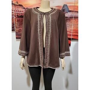 Lily Stanhope Woman Vintage 1X Women's Brown Lined Jacket Embroidered NWT! #4